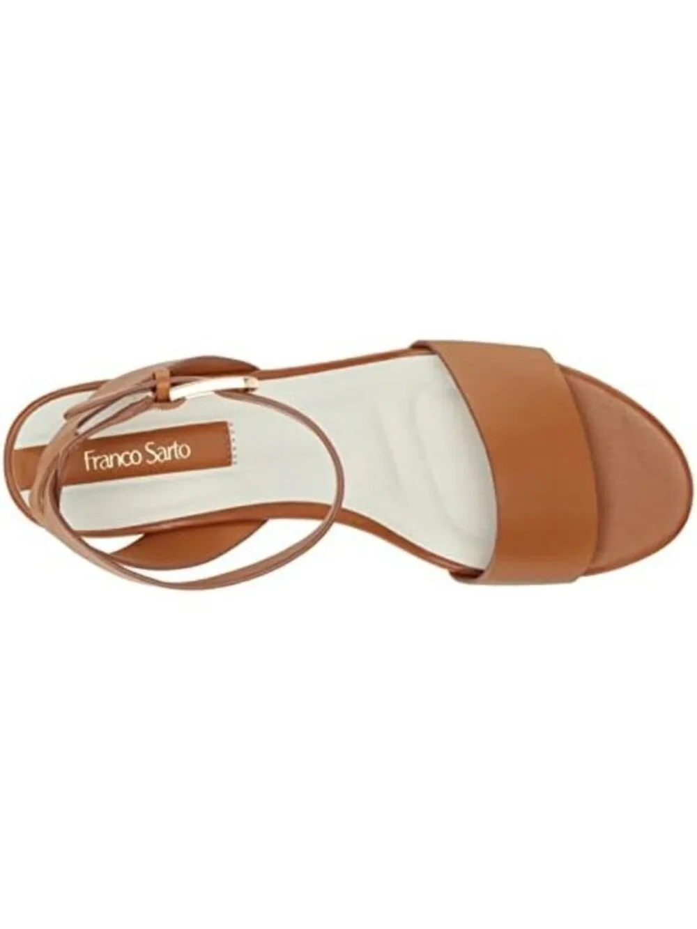 Franco Sarto Brown Cork Wedge Sandals with Ankle Strap, Size 10M - New